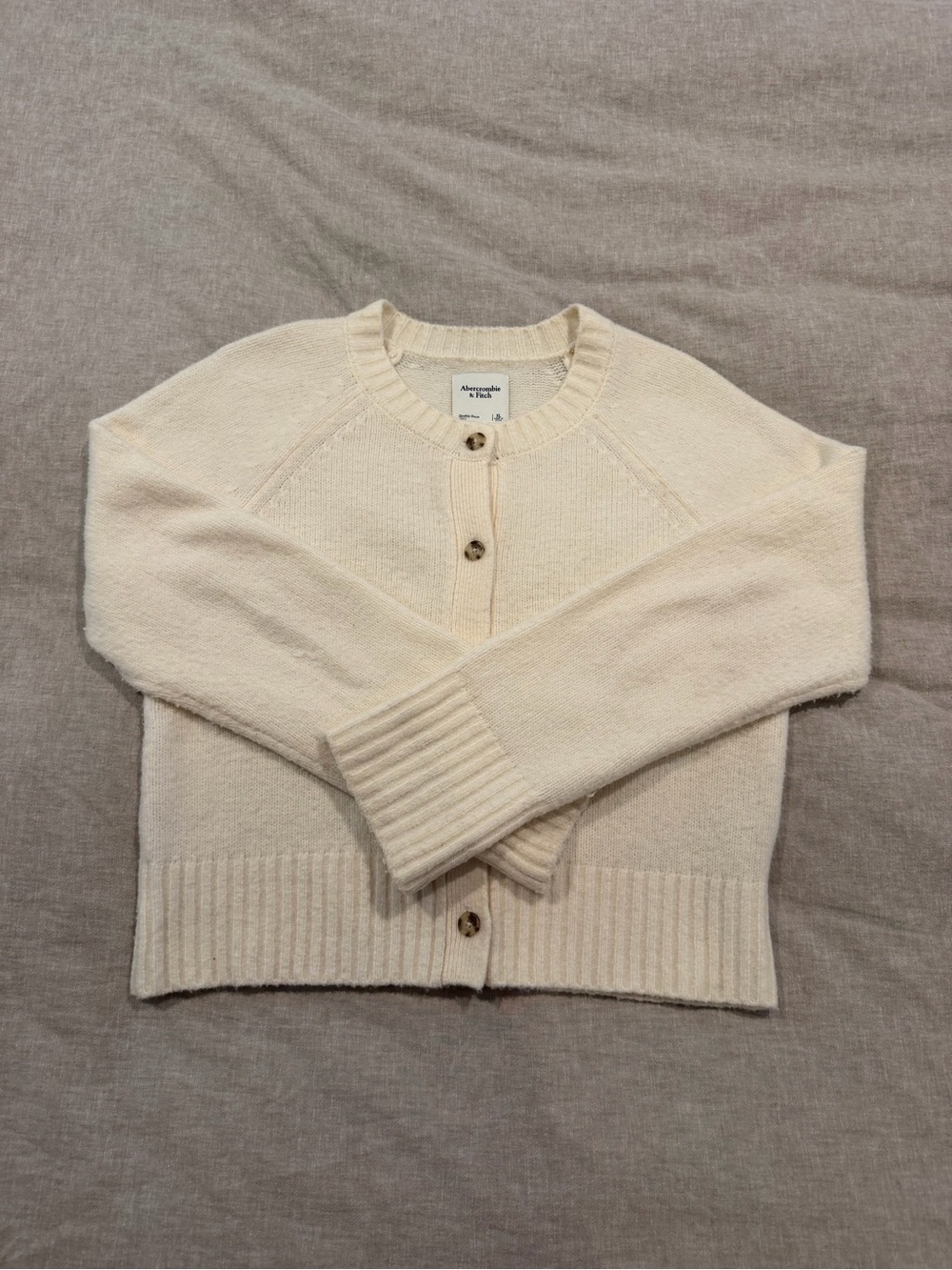 Abercrombie & Fitch Cream Button Cardigan